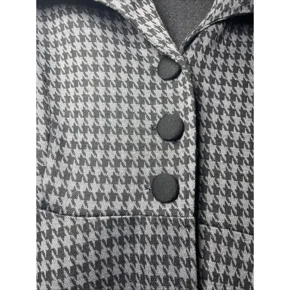 Fever Black And Gray Witchy Grunge Indie Overcoat Size M 3 Button W/ Pocket - Picture 2 of 10